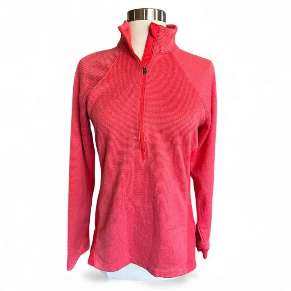 Columbia - Coral Pink Orange Long sleeve shirt pullover 1/2 zip size Small
